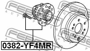Rear wheel hub Febest 0382-YF4MR