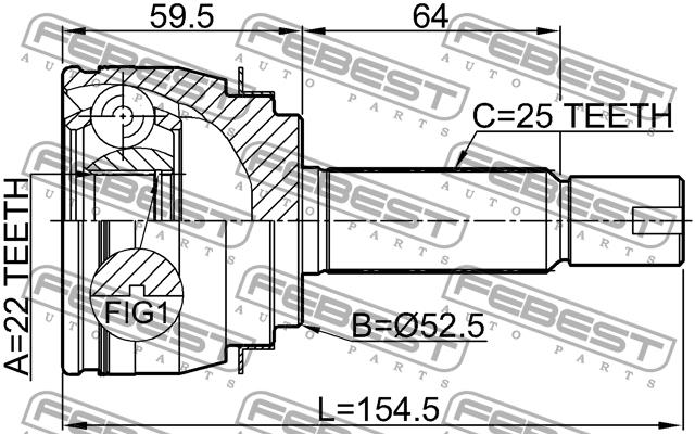 CV joint Febest 1210-SOL2WD