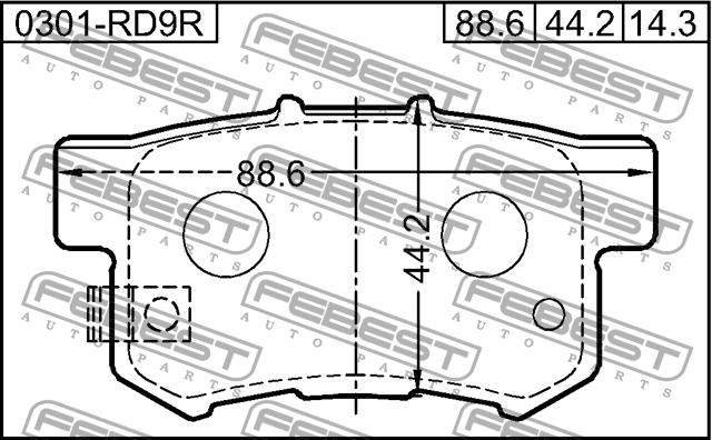 Febest 0301-RD9R Brake Pad Set, disc brake 0301RD9R