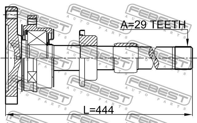 Right axle shaft Febest 0212-T30MTRH