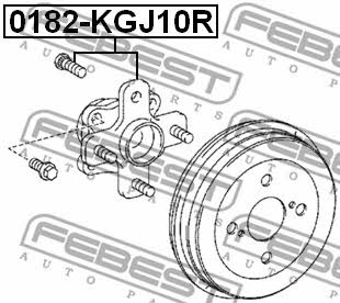 Rear wheel hub Febest 0182-KGJ10R