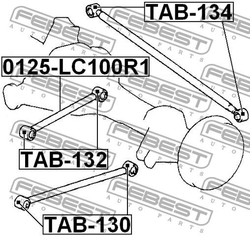 Traction rear longitudinal Febest 0125-LC100R1