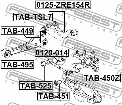 Traction rear longitudinal Febest 0125-ZRE154R
