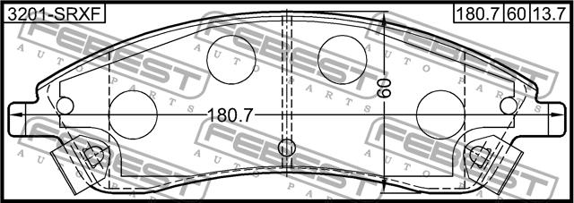 Febest 3201-SRXF Brake Pad Set, disc brake 3201SRXF