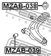 Silent block front lower arm rear Febest MZAB-038