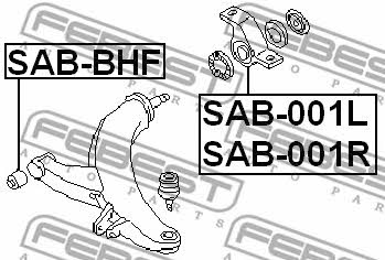Silent block, front lower arm, rear right Febest SAB-001L