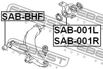 Febest Silent block, front lower arm, rear right – price 119 PLN