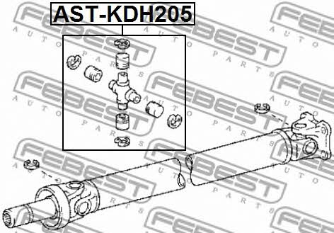 Joint, propeller shaft Febest AST-KDH205