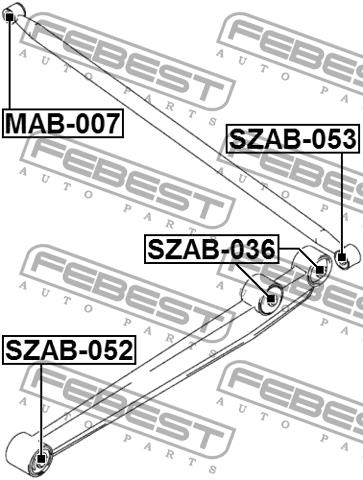 Silent block, front trailing arm Febest SZAB-052