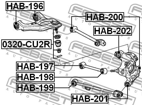 Ball joint Febest 0320-CU2R