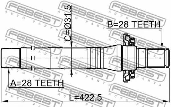 Febest Right axle shaft – price 337 PLN