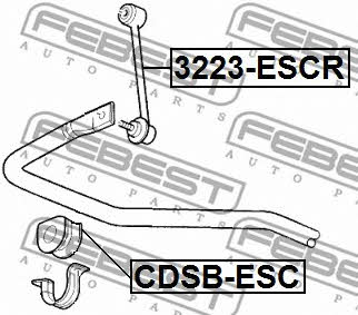 Rear stabilizer bush Febest CDSB-ESC