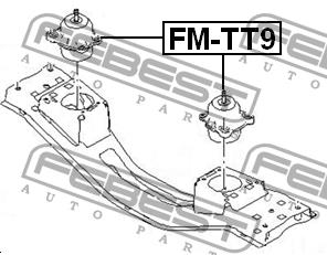 Gearbox mount left, right Febest FM-TT9