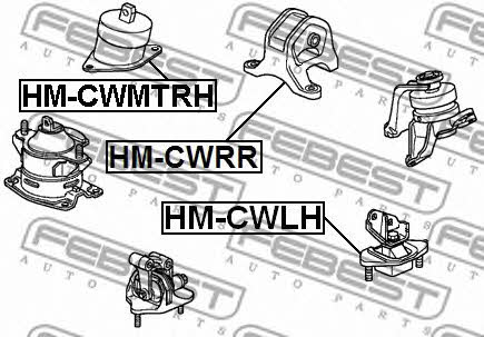 Engine mount right Febest HM-CWMTRH