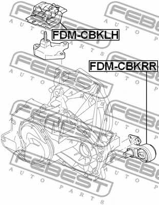 Engine mount, rear Febest FDM-CBKRR