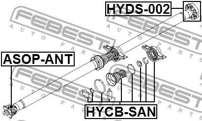 Driveshaft outboard bearing Febest HYCB-SAN