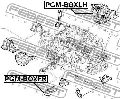 Febest Engine mount, front – price 159 PLN