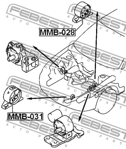 Engine mount, front Febest MMB-031
