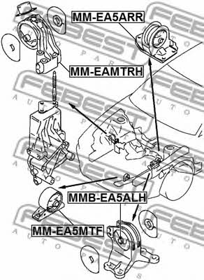 Engine mount left Febest MMB-EA5ALH