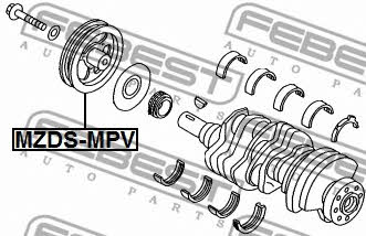 Pulley crankshaft Febest MZDS-MPV
