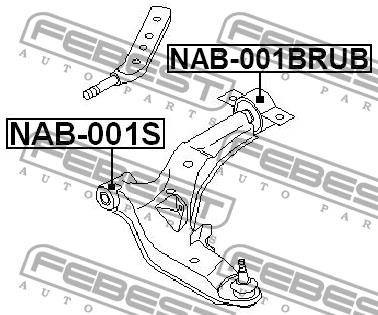 Silent block front lever rear Febest NAB-001BRUB