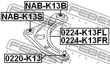 Silent block front lower arm front Febest NAB-K13S