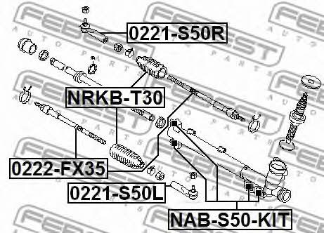 Febest Silent block steering rack, kit – price [object Object] PLN