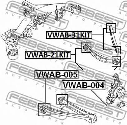 Silent block rear cross link Febest VWAB-31KIT