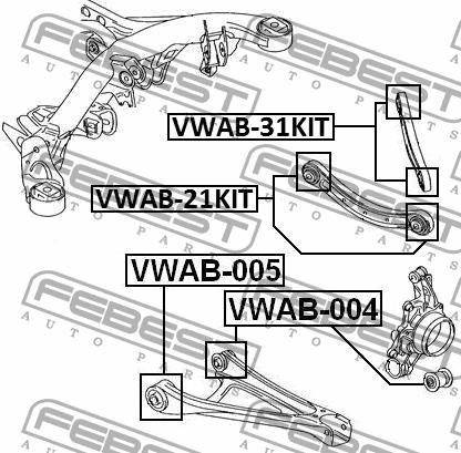 Febest Silent block rear cross link – price [object Object] PLN