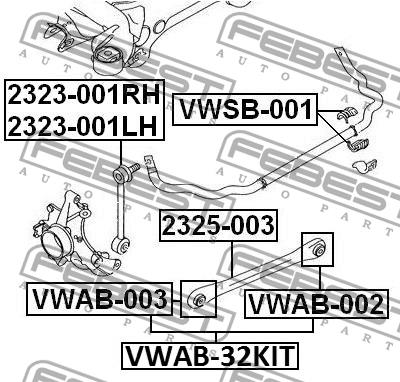 Febest Silent block rear wishbone – price [object Object] PLN
