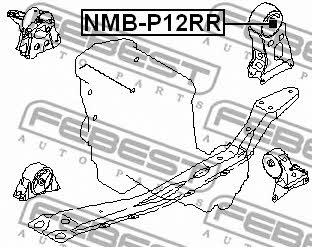 Engine mount, rear Febest NMB-P12RR