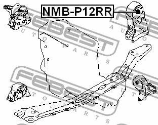 Febest Engine mount, rear – price 84 PLN