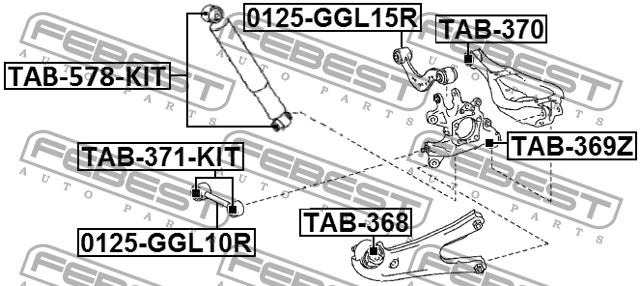 Silent block rear trailing arm Febest TAB-368