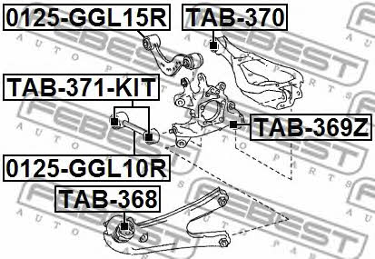Rear axle bush, rear Febest TAB-369Z