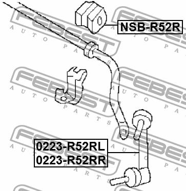 Rear stabilizer bush Febest NSB-R52R