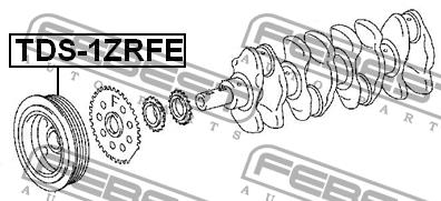 Pulley crankshaft Febest TDS-1ZRFE