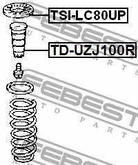 Rear shock absorber bump Febest TD-UZJ100R