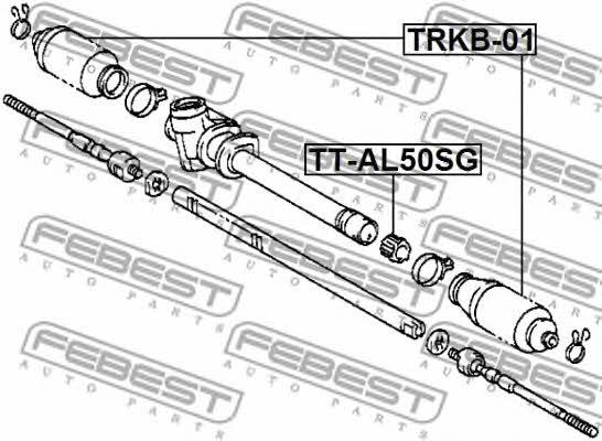 Steering rack bush Febest TT-AL50SG