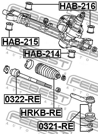 Steering rack boot Febest HRKB-RE