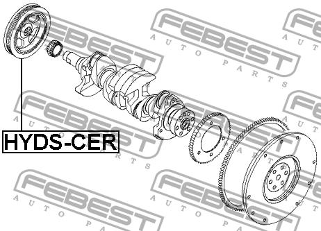 Pulley crankshaft Febest HYDS-CER
