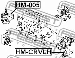 Gearbox mount front left Febest HM-CRVLH
