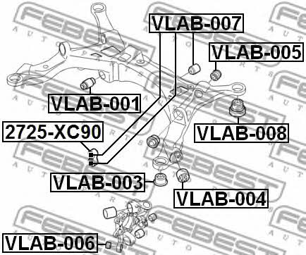 Rear axle bush Febest VLAB-001