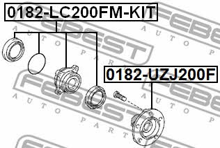 Wheel hub front Febest 0182-UZJ200F