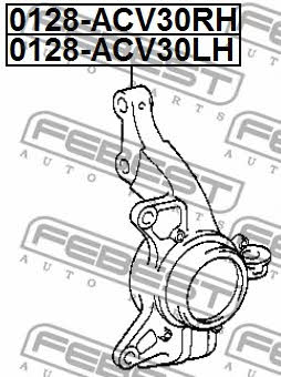 Left rotary knuckle Febest 0128-ACV30FLH