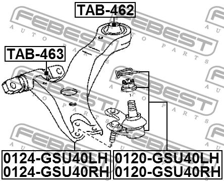 Febest Suspension arm, front left – price [object Object] PLN