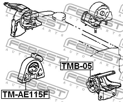Engine mount, front Febest TM-AE115F
