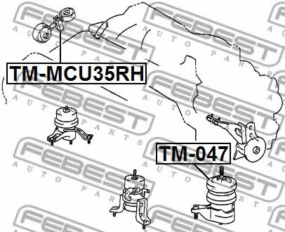 Engine mount right Febest TM-MCU35RH