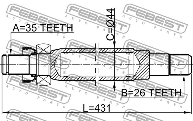Febest Right axle shaft – price [object Object] PLN
