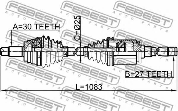 Febest Drive shaft right – price 612 PLN