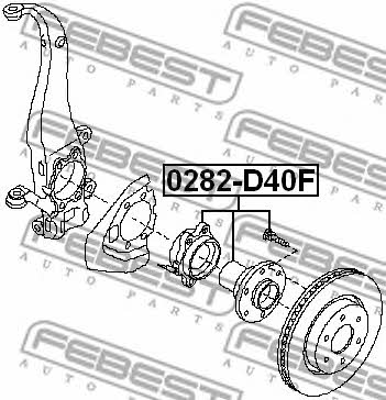 Wheel hub front Febest 0282-D40F